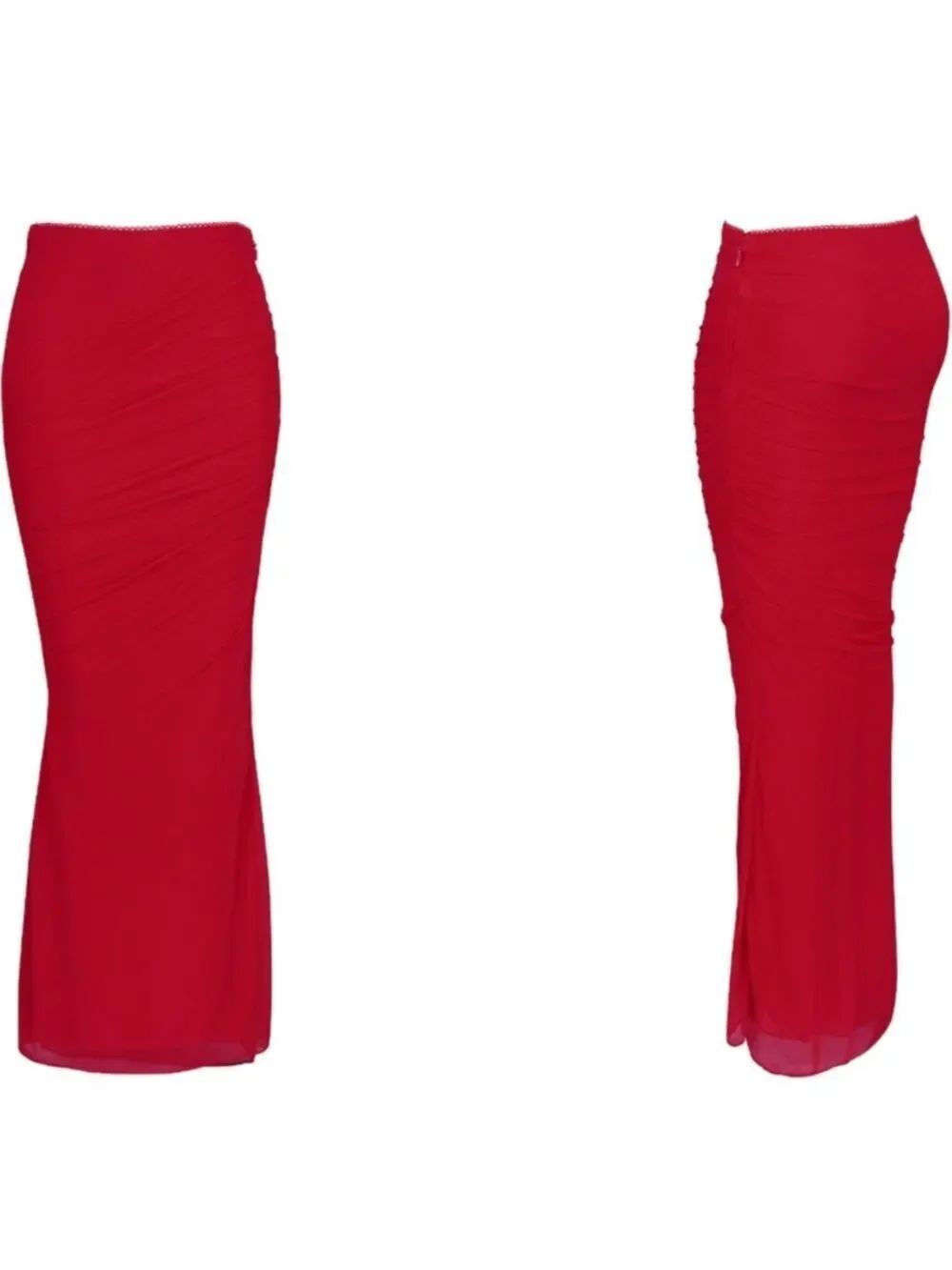 HOUSE OF CB 'Cassidy' Holly Red Mesh Maxi Skirt NWOT Size S